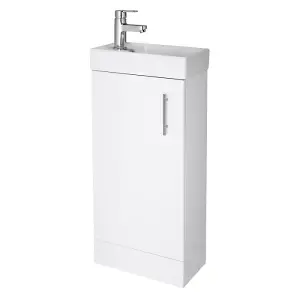 Dezine Zenara 400mm Gloss White Floorstanding Vanity Unit