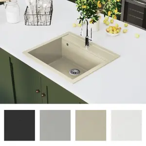 Berkfield Granite Kitchen Sink Single Basin Beige