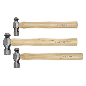 Sealey Ball Pein Hammer Set 3pc Hickory Shafts AK203