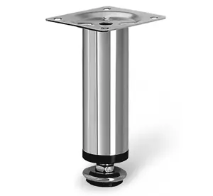 CHROME ADJUSTABLE PLINTH LEG FOR KITCHEN FURNITURE CABINETS Chrome 100mm + 10mm