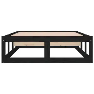 Berkfield Bed Frame Black 100x200 cm Solid Wood