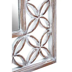 Interiors by Premier Antique White Lattice Frame Wall Mirror