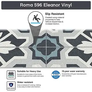 White Grey Designer Effect Contract Commercial Heavy-Duty Vinyl Flooring with 3.8mm Thickness-8m(26'3") X 4m(13'1")-32m²