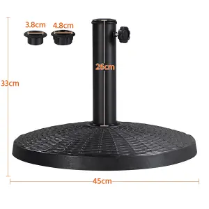 Yaheetech Black 10kg Heavy Duty Patio Market Umbrella Base