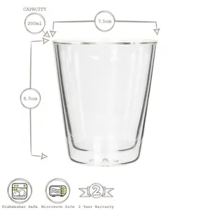 200ml Double Wall Glass Set (Set of 4)