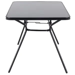 Beliani Minimalist Garden Table Glass Black LIVO