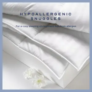 Snuggledown Classic Hollowfibre Single Duvet 10.5 Tog All Year Round Quilt Summer & Winter 2 Medium Pillows Machine Washable