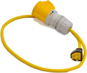 HDIUK - USA American Nema Plug to 16A CEE 110V Yellow Connector Lead UK Made (10 Metre)