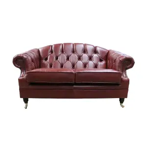 Chesterfield Handmade 2 Seater Sofa Settee Old English Chestnut Leather Victoria In Style