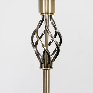 ValueLights Memphis Traditional Antique Brass Barley Twist Floor Lamp Base