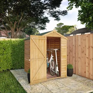 Waltons Garden Shed 6ft x 4ft Single Door Overlap Apex Windowless Wooden Outdoor Storage Building