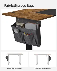 SONGMICS Height Adjustable Desk, Electric Standing Desk, Customize Your Height, Modular Tabletop, Rustic Brown and Black