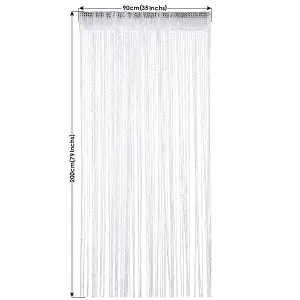 String Curtain Panel Spaghetti Tassel Curtain, 200cm x 90cm - White