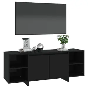 Berkfield TV Cabinet Black 130x35x50 cm Engineered Wood