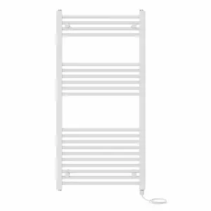 Right Radiators Prefilled Electric Straight Heated Towel Rail Bathroom Ladder Warmer Rads - White 1200x600 mm