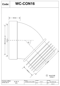 McAlpine WC-CON16 45 degree Angle Rigid WC Connector