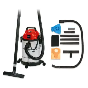 Einhell Wet And Dry Vacuum Cleaner 20L Steel Tank 1250W With Blowing Function Castor Wheels TC-VC 1820 S