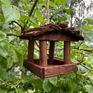 Wooden Hedgehog House with Bird House & Hanging Feeder