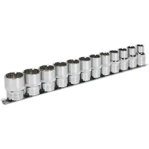 12pc UNIVERSAL Metric Socket Set - 1/2" Sq - TOTAL DRIVE Fits Most Fasteners