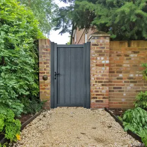 Aluminium Pedestrian Garden Gate with Composite Infills 800x1800mm Grey