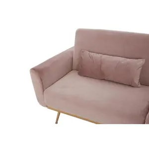 Interiors by Premier Hatton Pink Velvet Sofa Bed