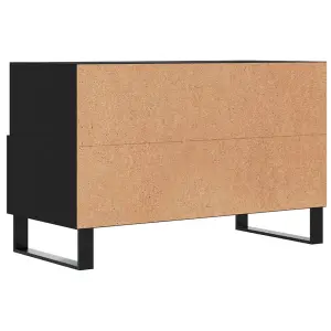 Berkfield TV Cabinet Black 80x36x50 cm Engineered Wood