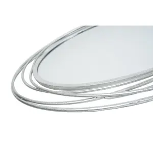 Javin Round Metal Swirl Framed Wall Mounted Accent Mirror Silver