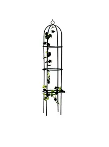 2 x 1.9 Trellis Vines Metal Garden Obelisk - Green