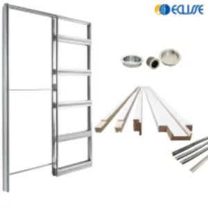 ECLISSE Single Sliding Pocket Door Kit Bundle 686x1981mm - (Includes Primed White Jambs 100mm FWT, Handle & Anti-Slam/Soft Close)