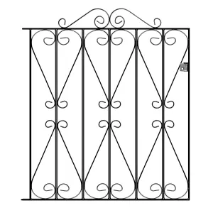 REGA Metal Scroll Low Flat Garden Gate 838mm GAP x 914mm High RSZP2