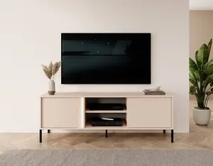 Elegant Beige Dast TV Cabinet (H)540mm (W)1530mm (D)400mm Modern Entertainment Centre with Spacious Storage