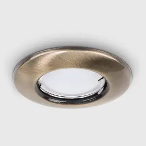 ValueLights Modern Antique Brass Recessed GU10 Ceiling Downlight Fitting - Complete with 5W Warm White GU10 LED Bulb