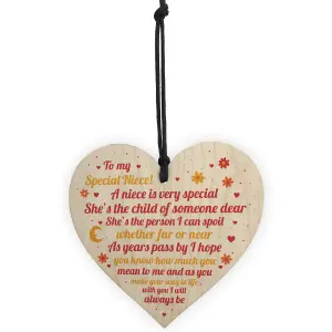 Red Ocean Niece Gifts From Auntie Uncle Handmade Wooden Heart Gift For Niece Keepsake