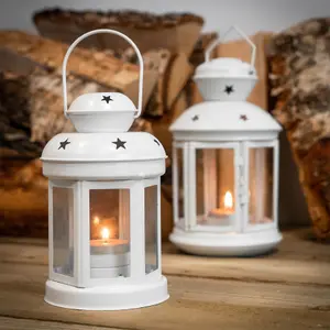 Nicola Spring - Metal Hanging Tealight Lanterns - 16cm - Pack of 2