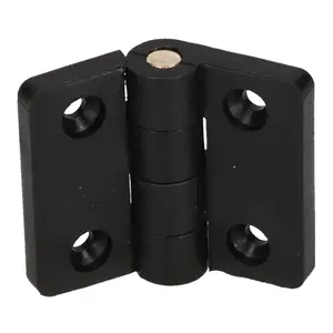 Black Reinforced Nylon Plastic Hinge 40x48mm Italian Made Industrial Quality 2PK