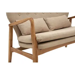 Interiors by Premier Birch Wood Frame 2 Seat Sofa, Comfy Padded Seat, Built to Last Bedroom Sofa, Easy to Clean Sofa