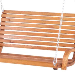 Patio Swing NOVARA Wood Dark Wood