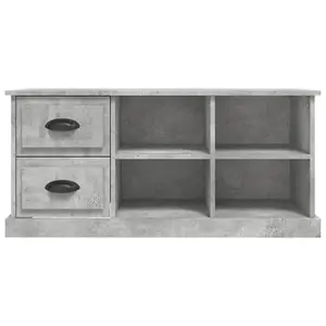 Berkfield TV Cabinet Concrete Grey 102x35.5x47.5 cm Engineered Wood