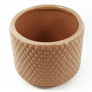 Dusty Pink Raised Dots Ceramic Plant Pot 15 x 15 x 12.5cm