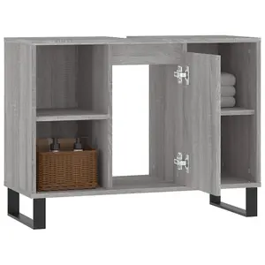 Berkfield Bathroom Cabinet Grey Sonoma 80x33x60 cm Engineered Wood