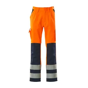 Mascot Safe Compete Olinda Trousers - Hi-Vis Orange/Navy (Hi-Vis Orange/Navy Blue)  (38.5) (Leg Length - Long)