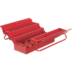 Portable Red Cantilever Toolbox with 4 Trays - 530x210x220mm Tool Storage Solution