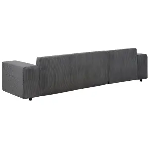 Corner Sofa LUSPA Dark Grey Corduroy Right Hand