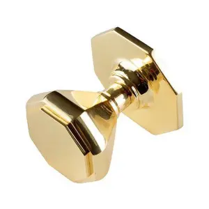 AFIT Polished Brass Octagonal Centre Door Knob 70mm