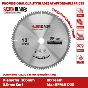 Saxton TCT30580T TCT Circular Blade 305mm x 80T