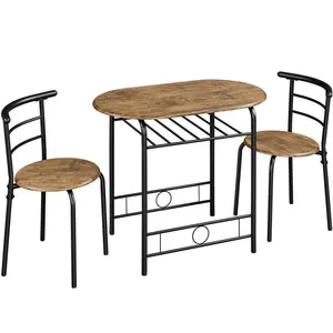 2 - Person Dining Set Brown/Black / 76" H x 49" W x 42" D