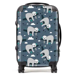 Sleeping Sloth Pattern Suitcase - Cabin