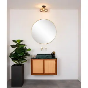 Lucide Trudy Modern Flush Ceiling Light Bathroom 28cm - 3xG9 - IP44 - Black