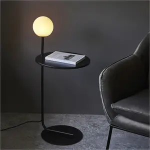 810mm Floor Lamp - Matt black & matt opal glass - Standing LED Light Base & Shade