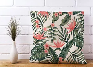 Dark Tropical Green Leaves Cushions 45cm x 45cm